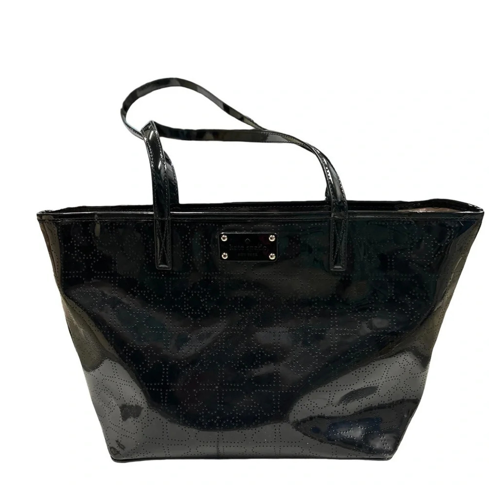 Black Patent Leather Tote Bag